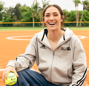 Jadelyn Allchin in an AUSL x Adidas zip up