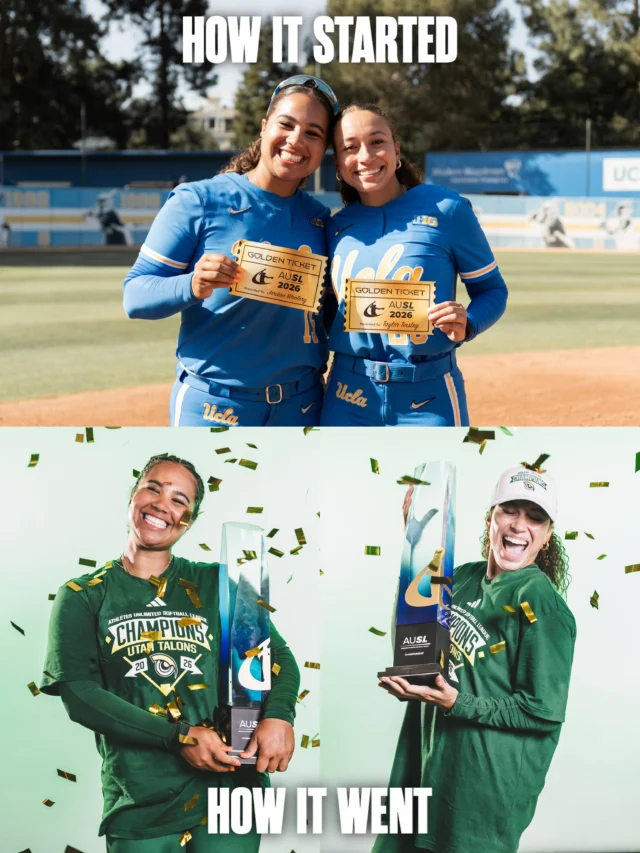 how about those Bruins ð
Jordan Woolery and Taylor Tinsley received Golden Tickets during their senior seasons at UCLA. they were both drafted by the Utah Talons, joining multiple other UCLA alums. the Talons then went on to win its second consecutive AUSL title ð