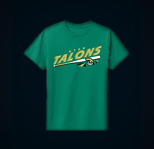 Green kids tee with Utah Talons logo
